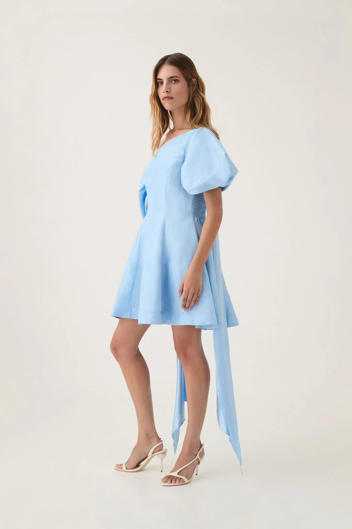 Aje Arista Tulip Sleeve Mini Dress Powder Blue Size 14 - Image 2
