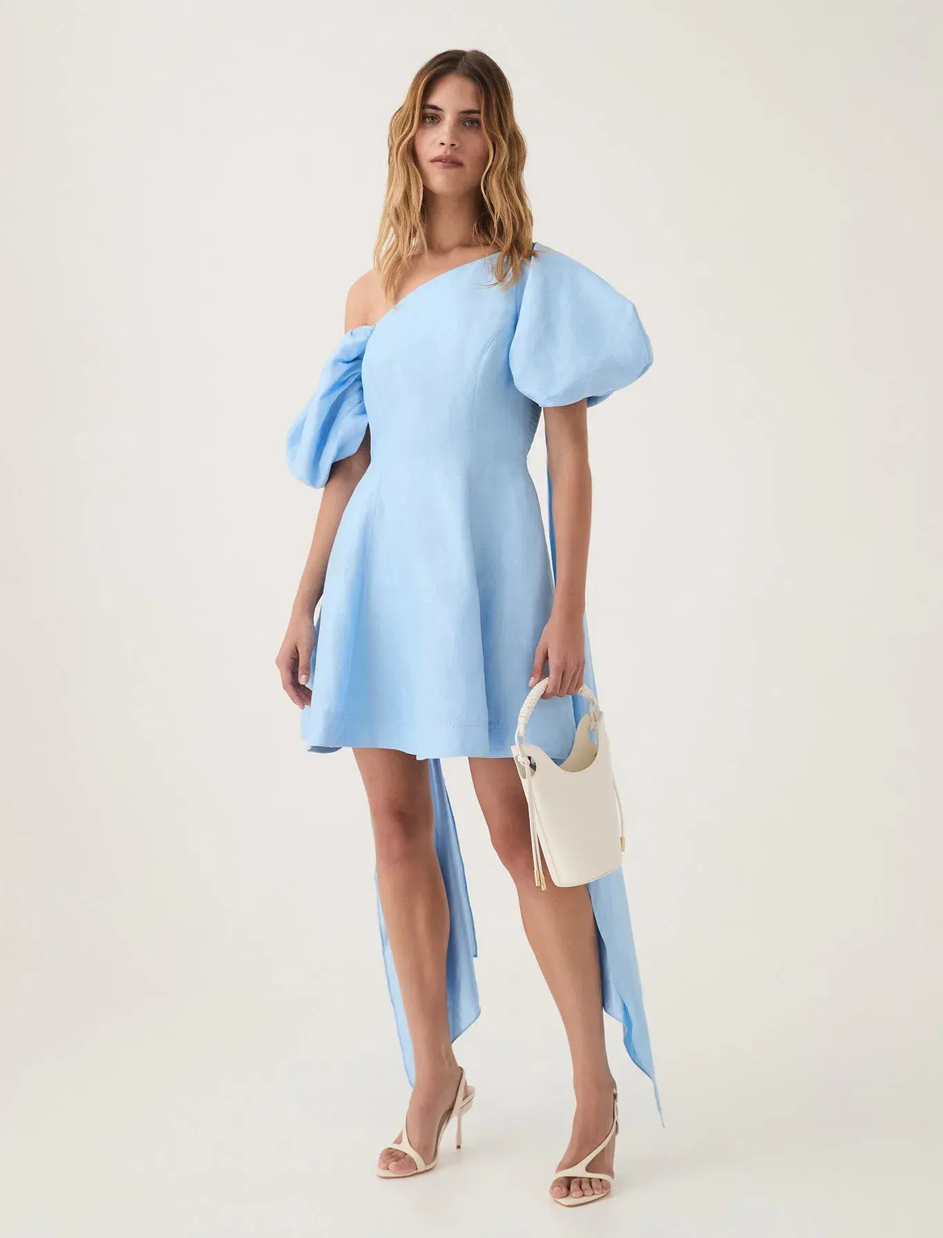 Aje Arista Tulip Sleeve Mini Dress Powder Blue Size 14 - Image 1