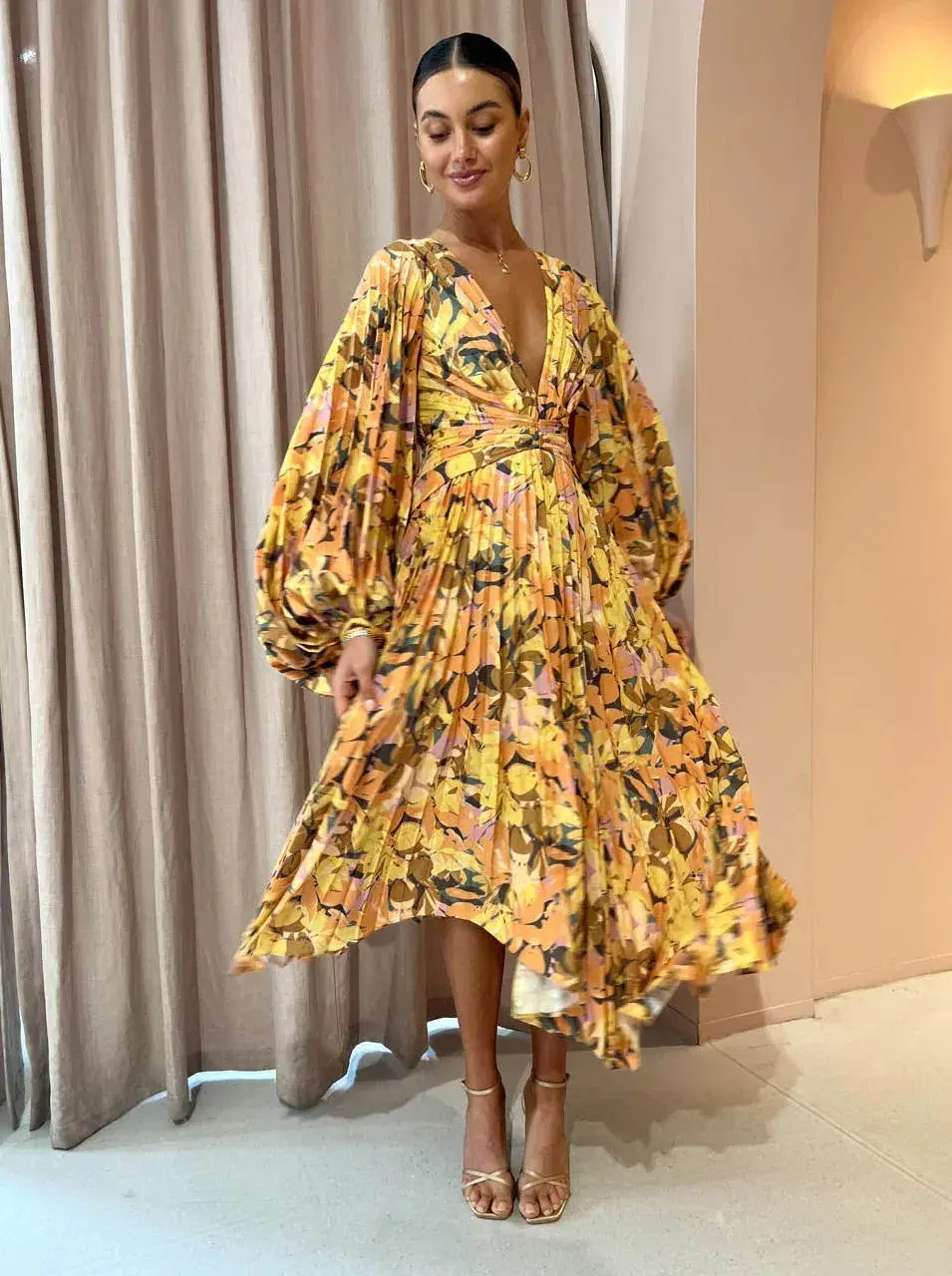 Acler Palms Midi Dress Kaleidoscope Floral Size 8 - Image 1