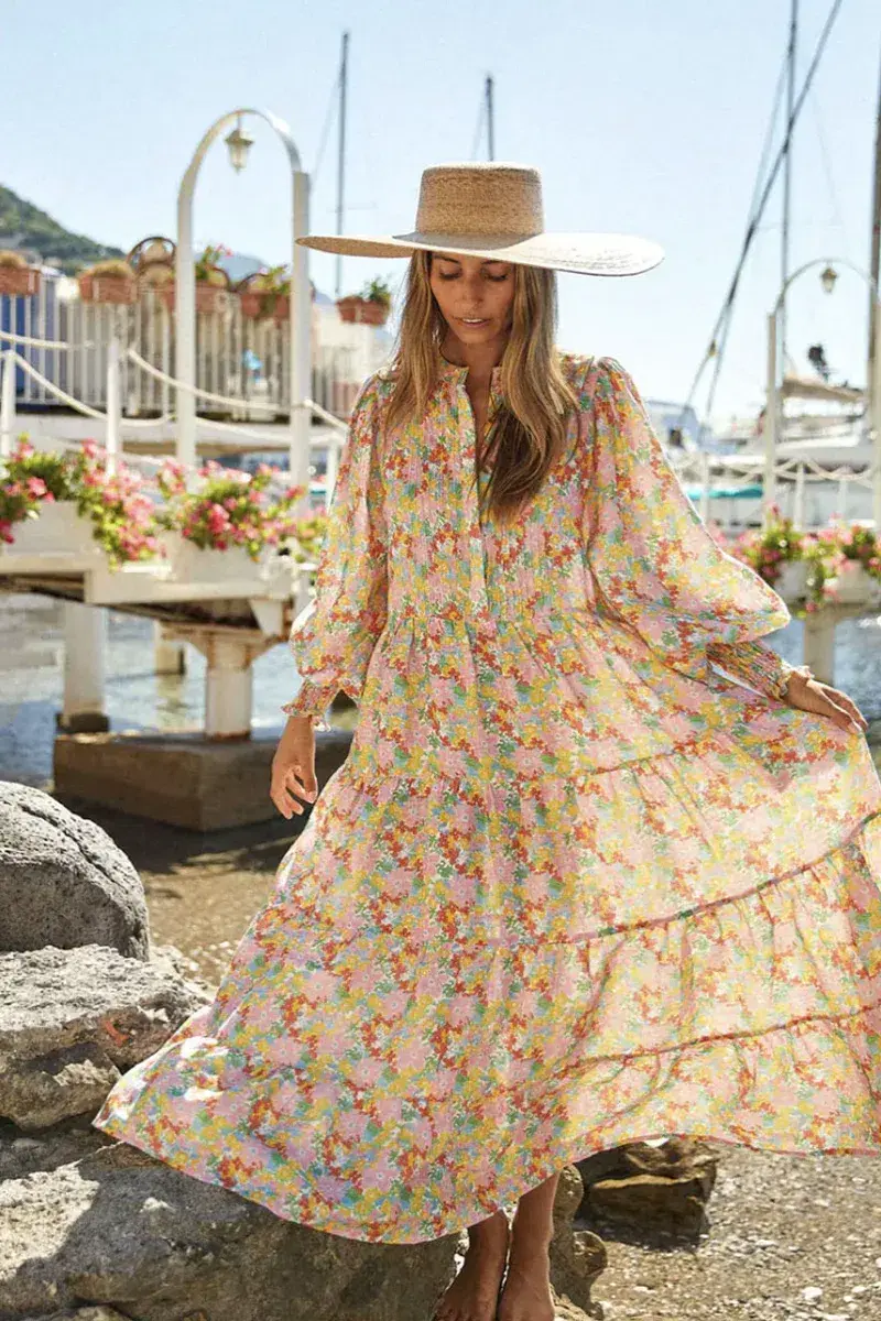 La Bohème Girls Frida Maxi Dress in Palermo Floral One Size  - Image 1