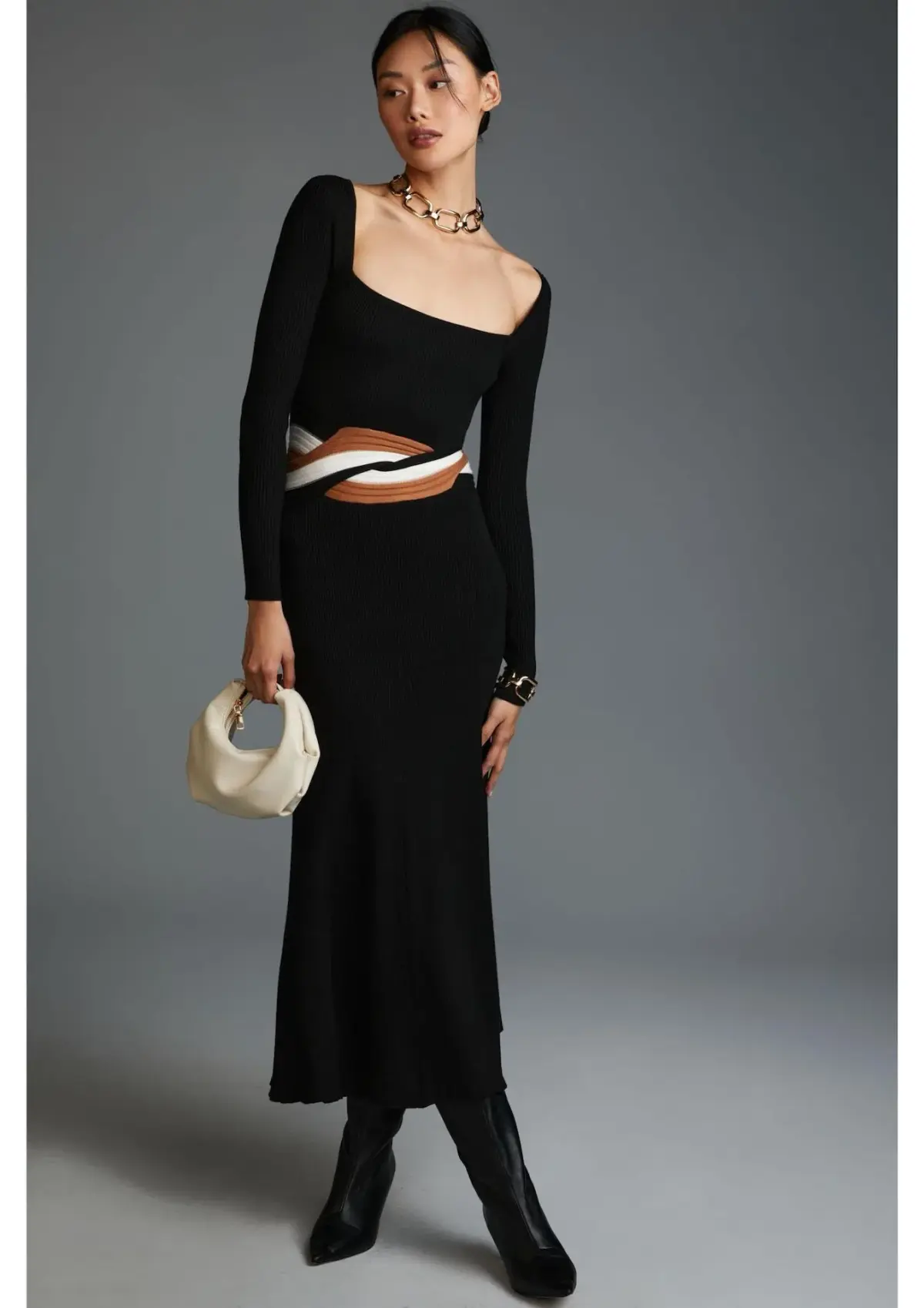 Sovere Inertia Knit Midi Dress Black Size 14 - Image 1