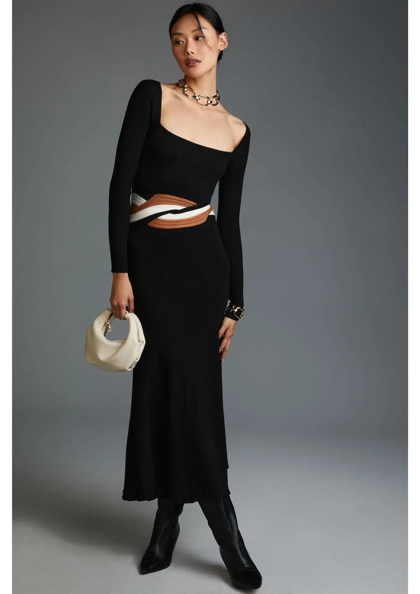 Sovere Inertia Knit Midi Dress Black Size 14 - Image 1