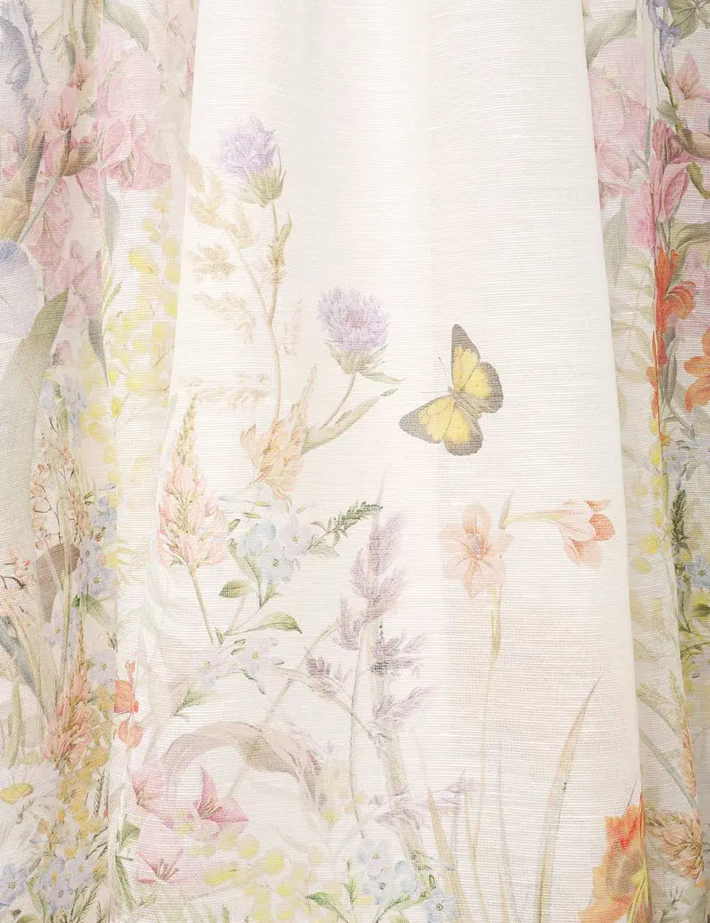 Zimmermann Natura Ruched Midi Dress in Ivory Wild Flowers Size 1 / 10 AUD - Image 3