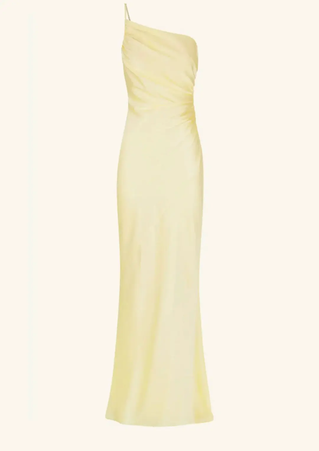 Shona Joy Luxe Asymmetrical Gathered Maxi Dress in Lemon Size 12  for rent on The Volte - main image
