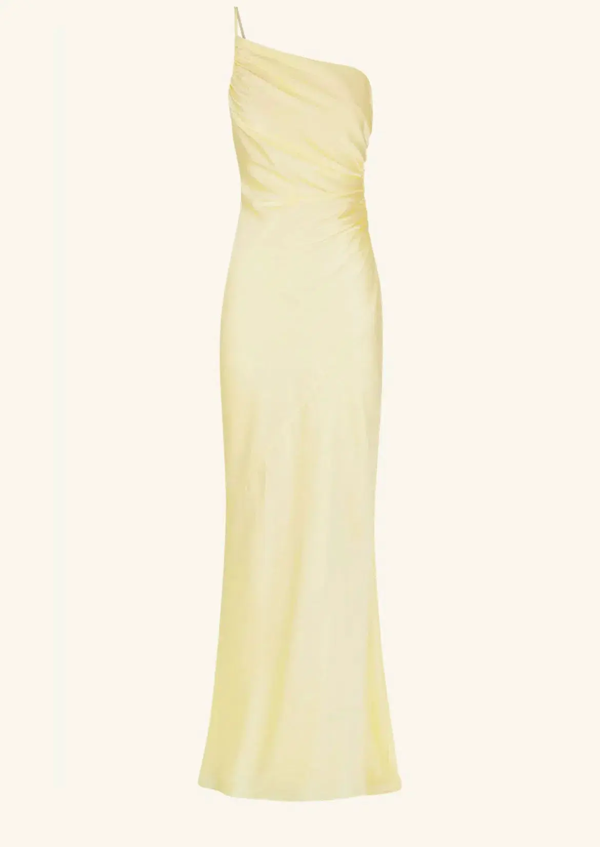Shona Joy Luxe Asymmetrical Gathered Maxi Dress in Lemon Size 12  - Image 3