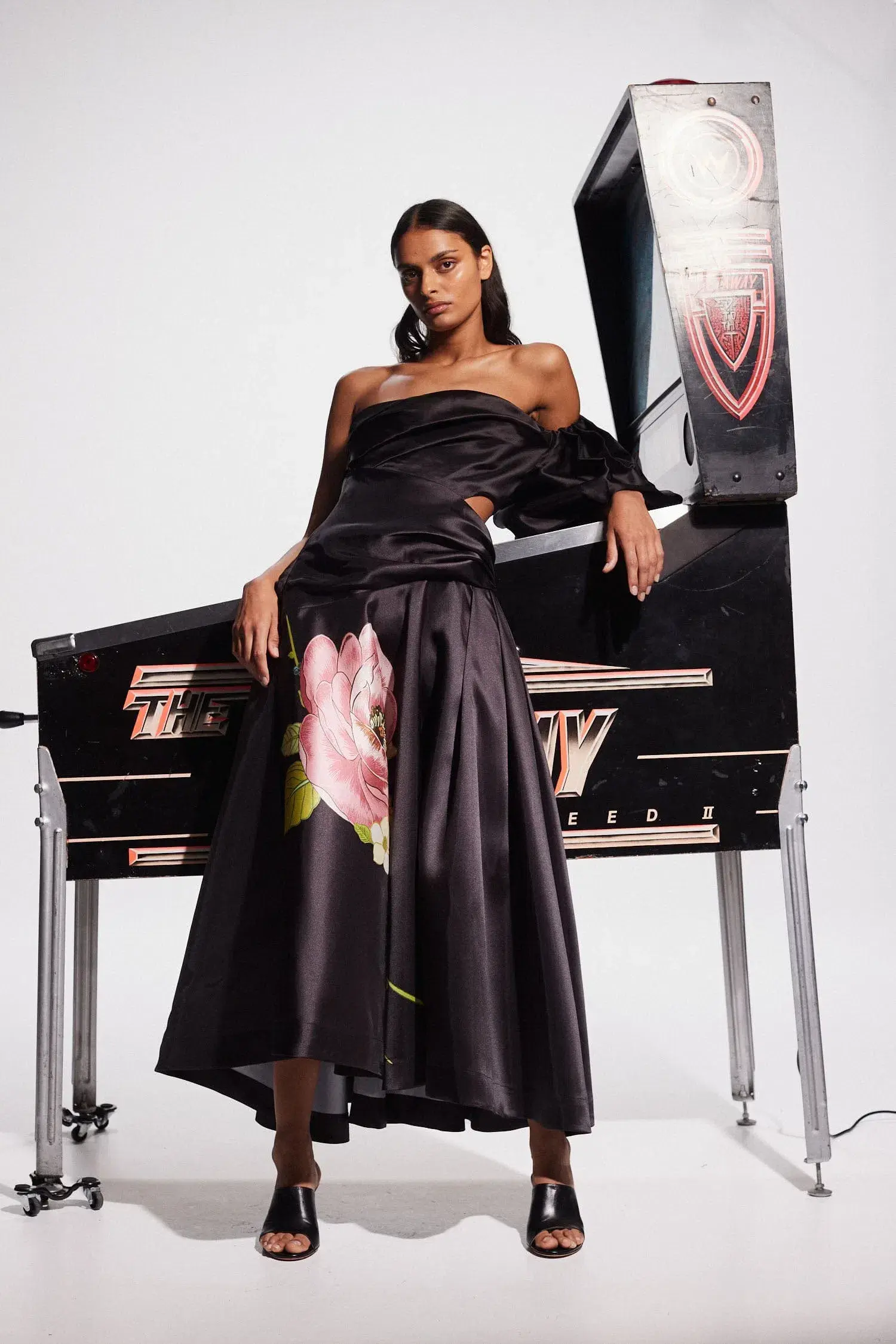 Alemais Regent Noir Gown Black Floral Size 8 - Image 1