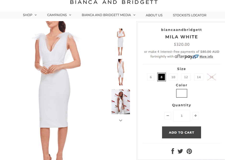 Bianca & Bridgett Mila White Dress Size 8 - Image 3