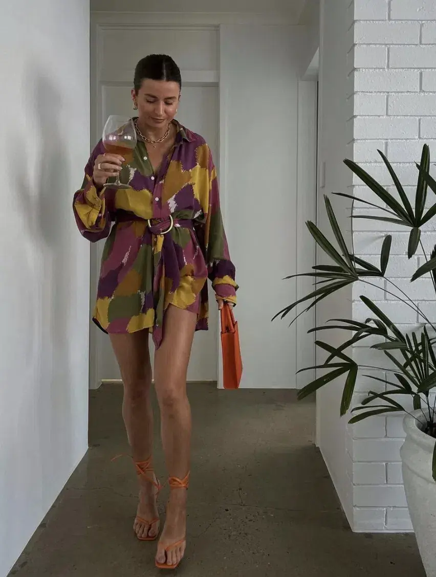 Bamba Titan Shirt Dress Multi  Size S/M / AU 10 - Image 3