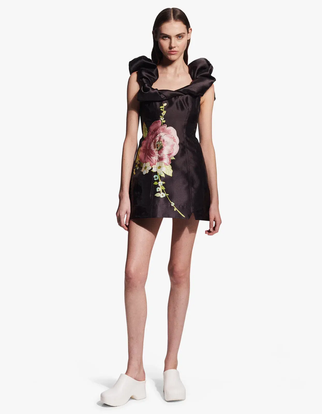 Alemais Regent Noir Mini Dress Black Floral Size 10 - Image 2