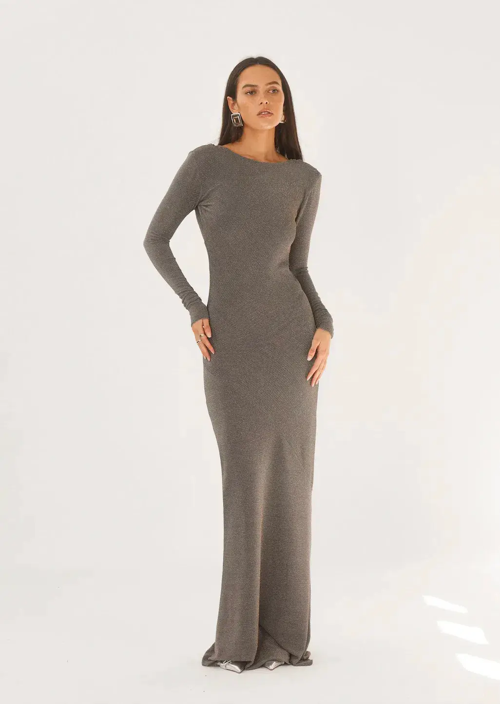 Arcina Ori Jen Dress Grey Size 8 for rent on The Volte - main image