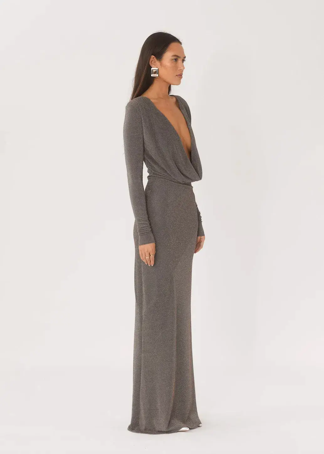 Arcina Ori Jen Dress Grey Size 8 for rent on The Volte - main image