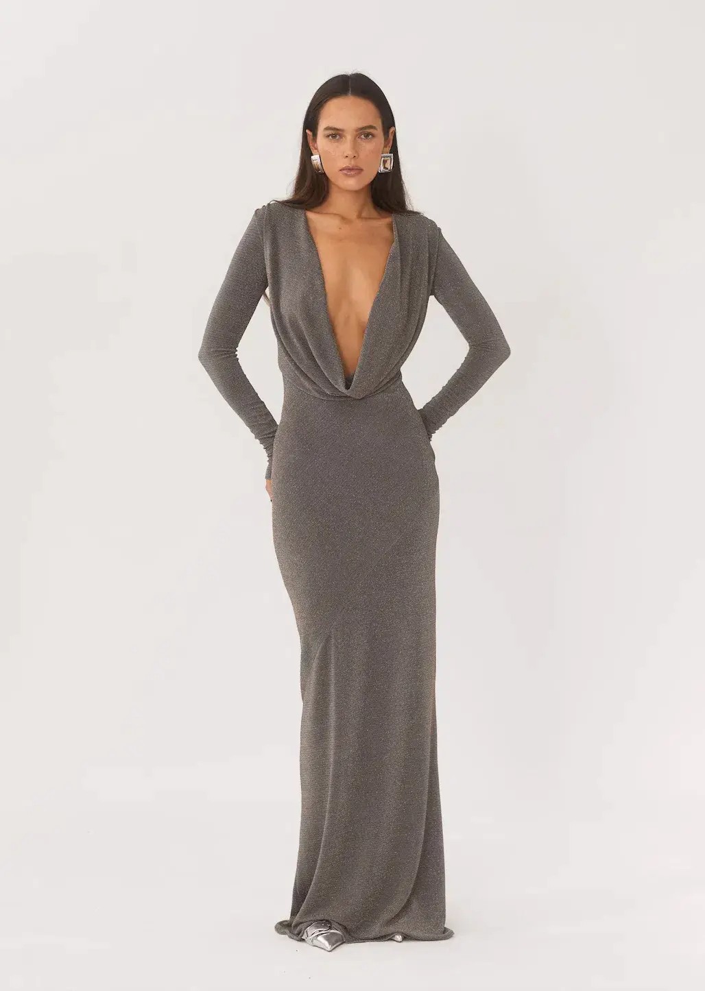 Arcina Ori Jen Dress Grey Size 8 for rent on The Volte - main image