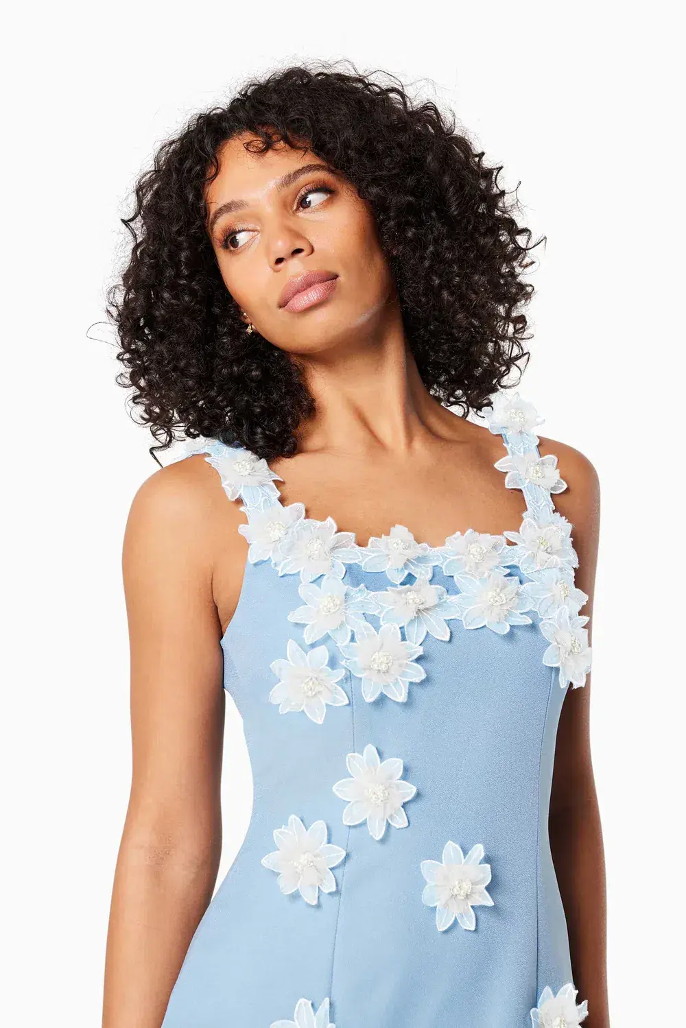 Elliatt Prague 3D Floral Mini Dress Blue Size 10 - Image 2