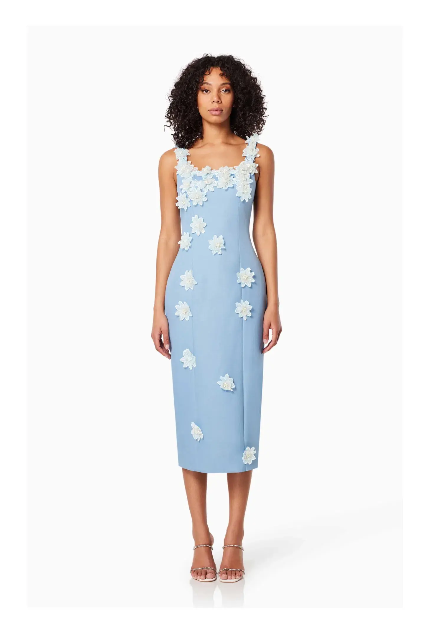 Elliatt Prague 3D Floral Mini Dress Blue Size 10 - Image 1