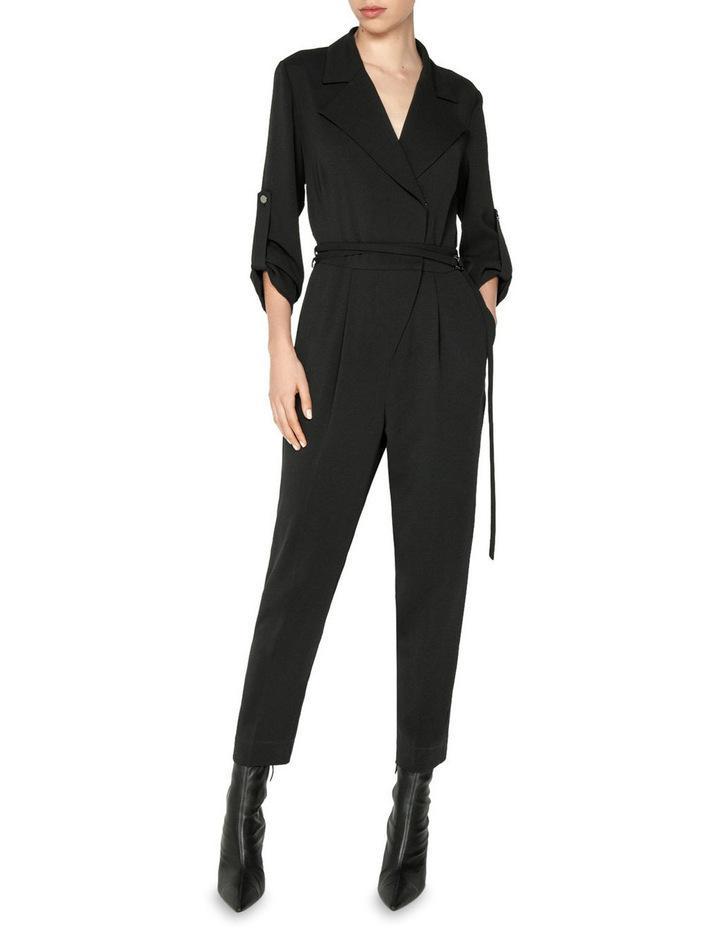 Cue Trench Tapered Jumpsuit Black Size 8 - Image 1