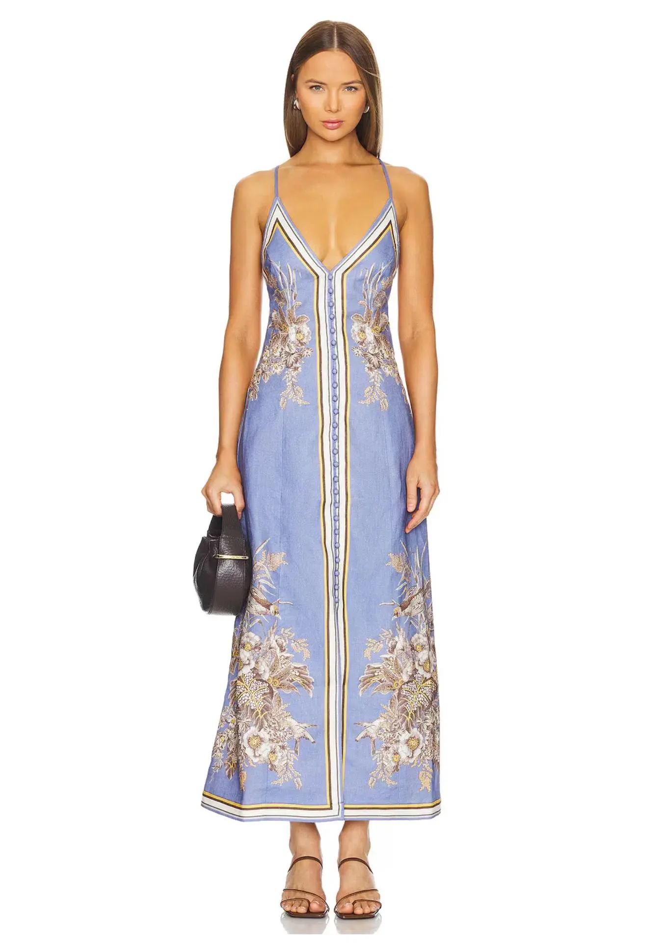 Zimmermann Ottie Slip Dress in Blue Floral Size 2 / AU 12 - Image 1