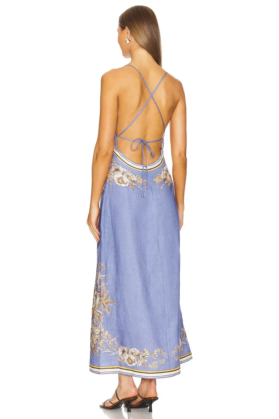 Zimmermann Ottie Slip Dress in Blue Floral Size 2 / AU 12 - Image 2
