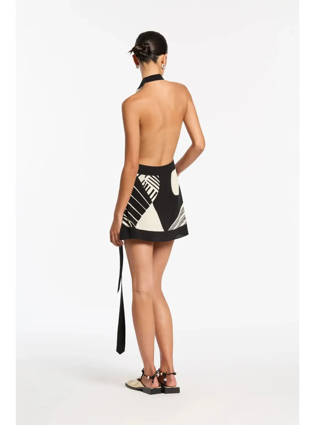 Sir The Label Realisme Wrap Halter Mini Dress in Papier Size 1 / AU 8 for rent on The Volte - main image