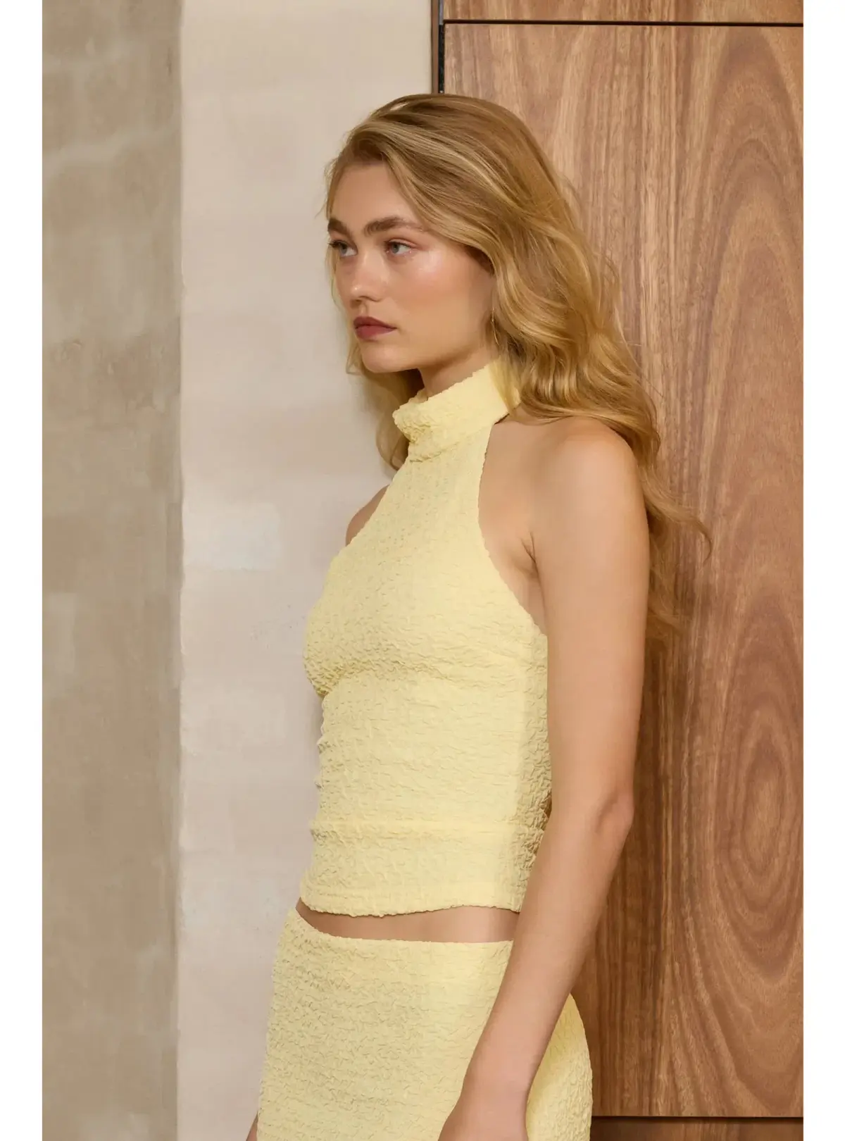 With Harper Lu Textured Halter Set in Limoncello Size AU 8 - Image 5