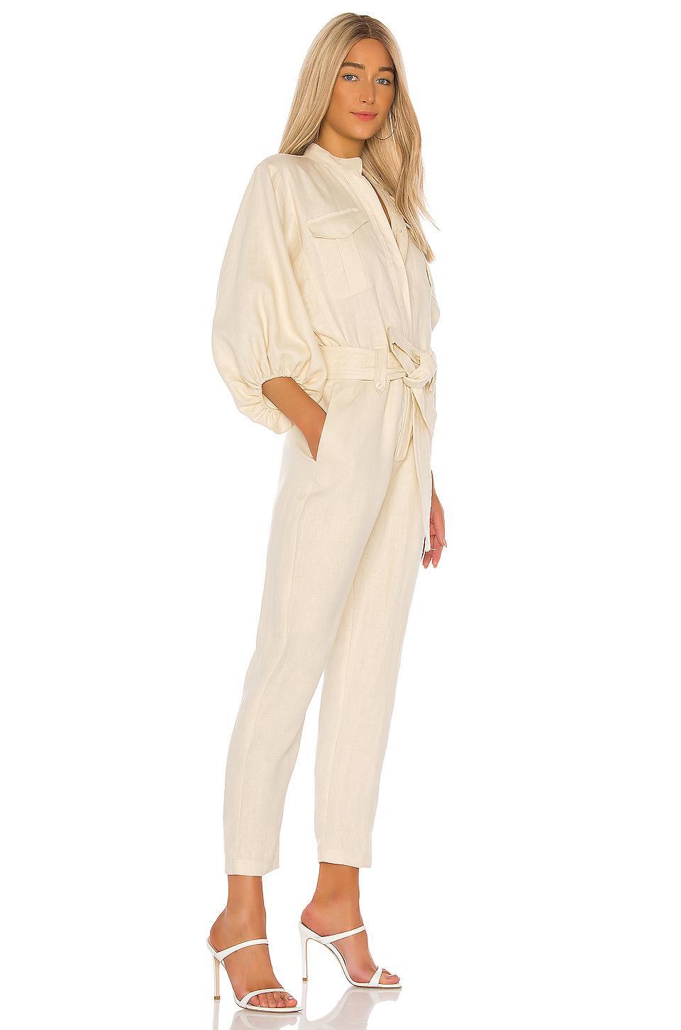Shona Joy Eames Balloon Sleeve Jumpsuit Straw Size 10 - Image 2