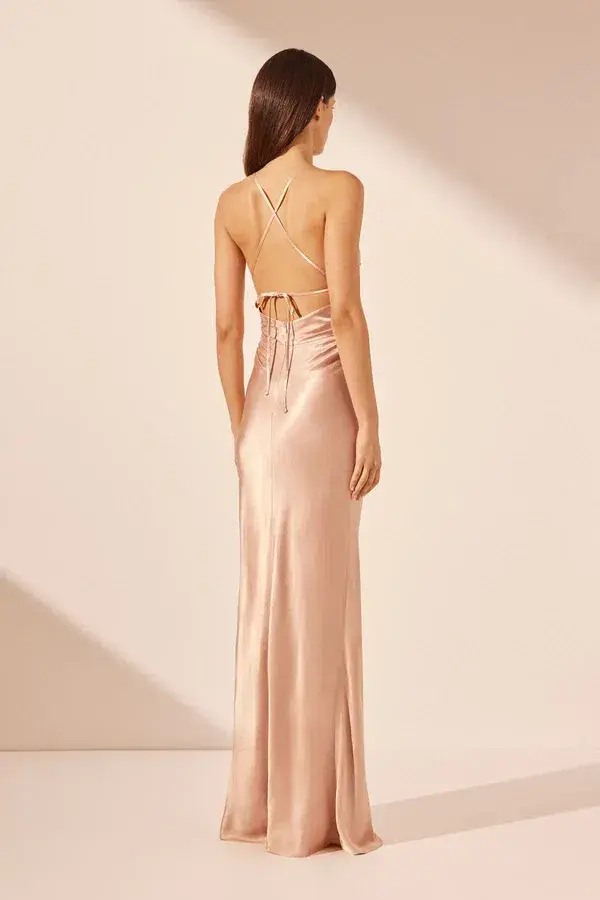 Shona Joy La Lune Lace Back Maxi Dress Desert Rose size 12  - Image 2