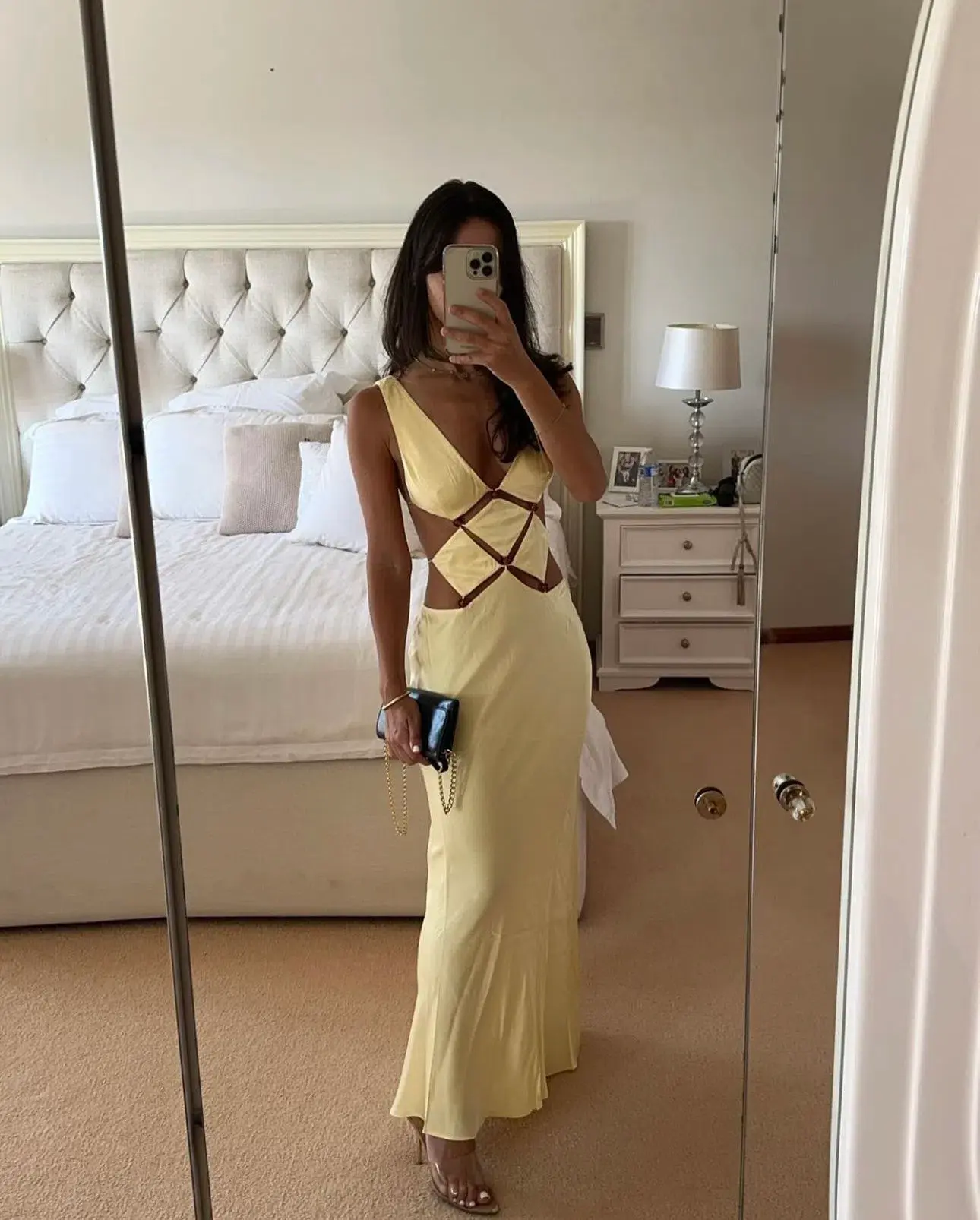 Bec & Bridge Agathe Diamond Dress Butter Yellow Size 8 - Image 4