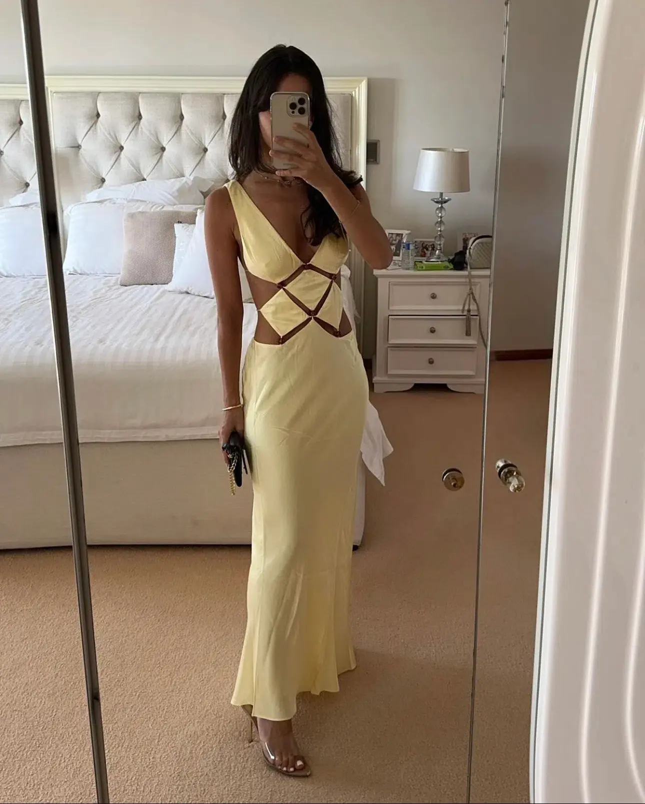 Bec & Bridge Agathe Diamond Dress Butter Yellow Size 8 - Image 5