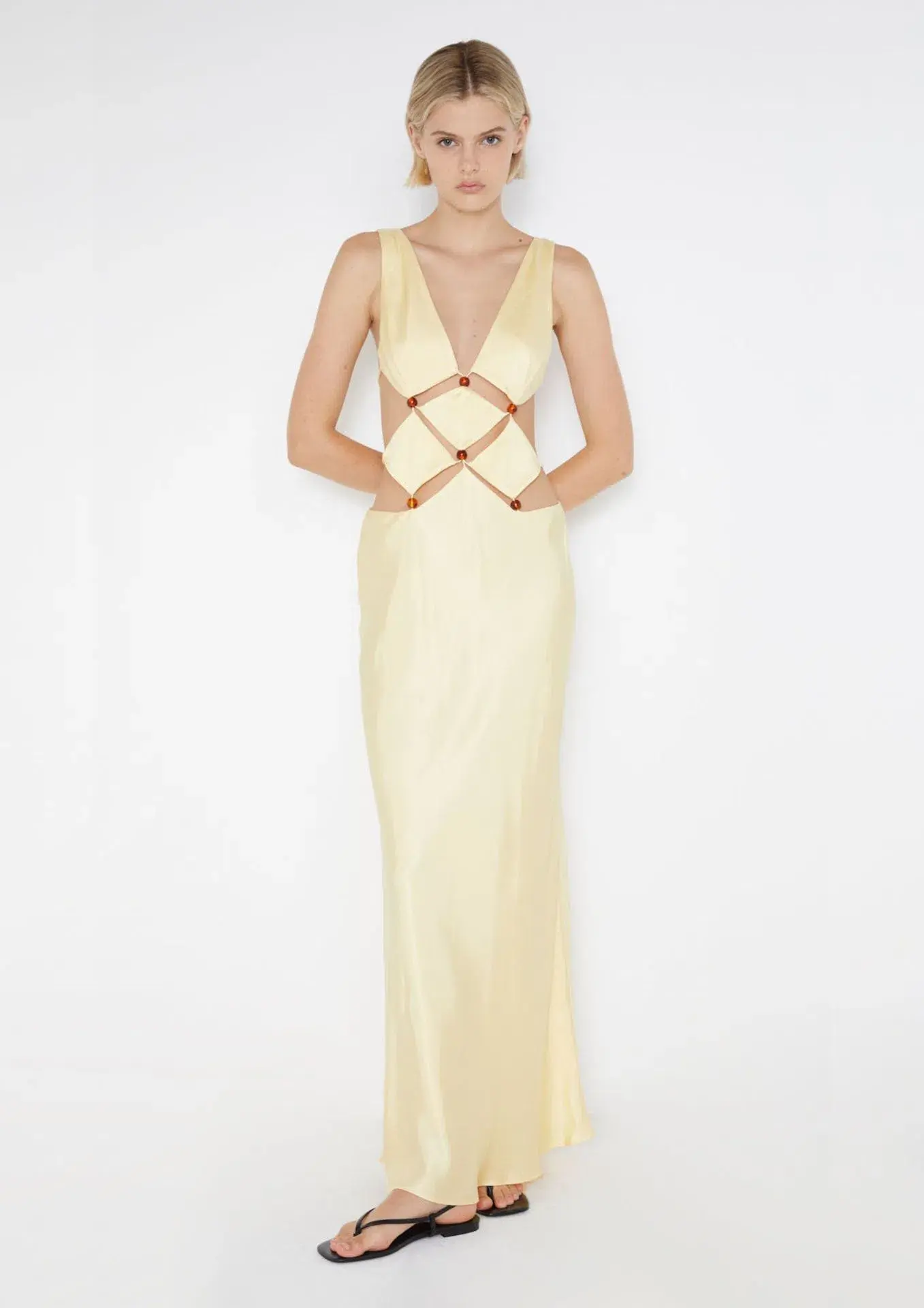 Bec & Bridge Agathe Diamond Dress Butter Yellow Size 8 - Image 1