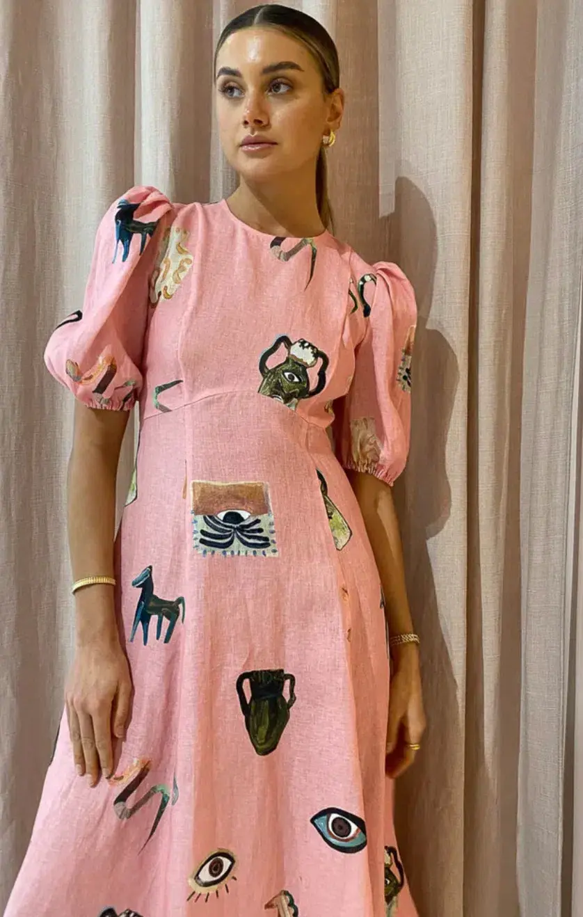 Alemais Cleo Midi Dress Pink Size 8  - Image 2