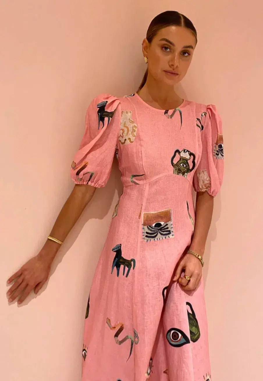 Alemais Cleo Midi Dress Pink Size 8  - Image 4