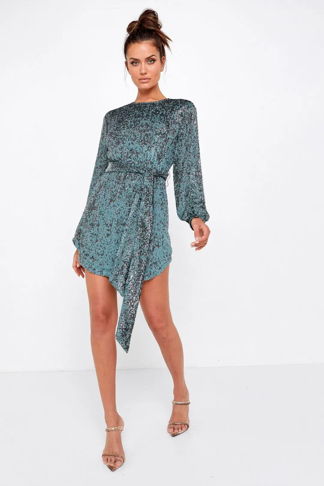 Mossman The Night Fever Tie Dress Sequin Size 8 - Image 1