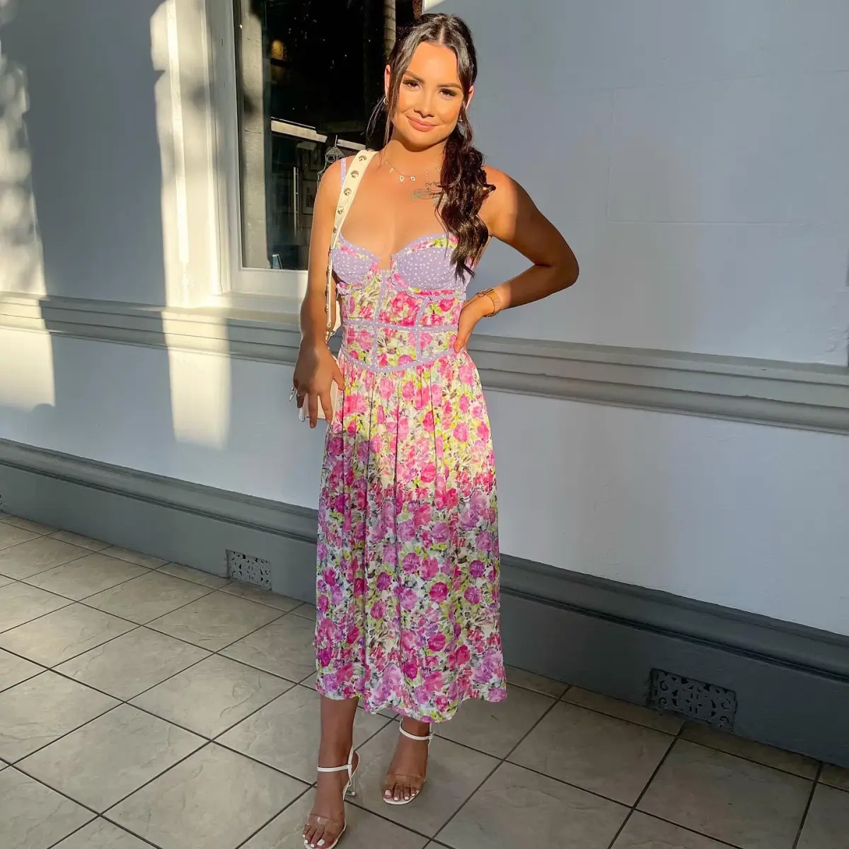 For Love And Lemons Martina Midi Dress Floral Size 8 - Image 4