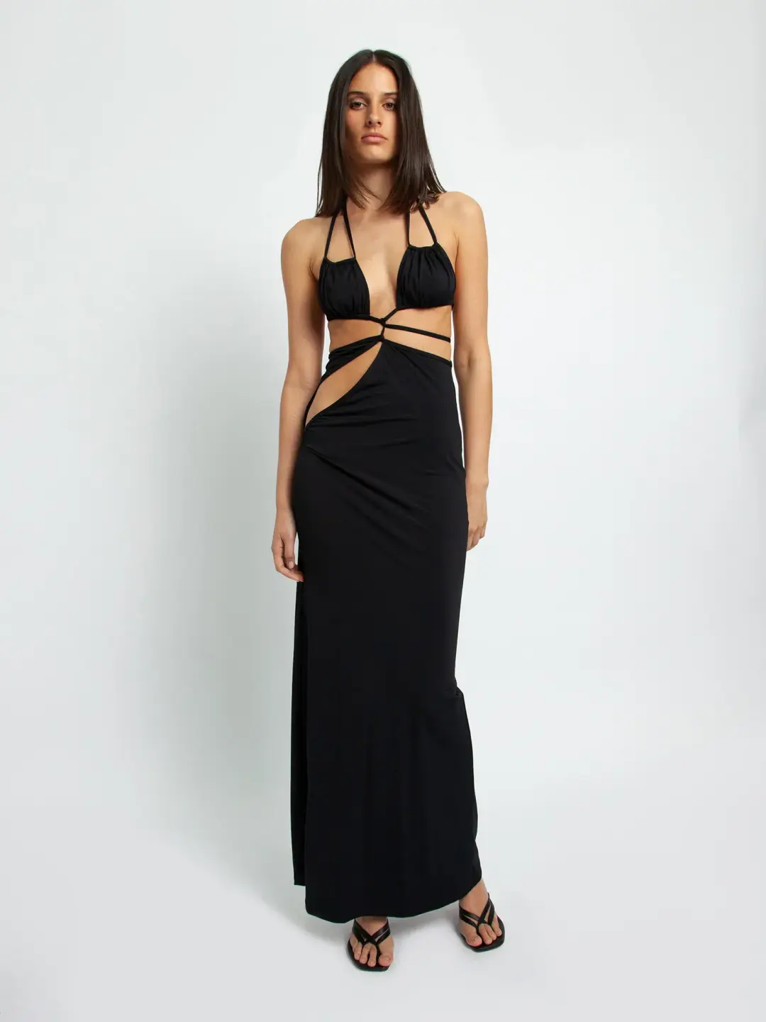 Christopher Esber Displace Lycra Dress in Black Size 8 for rent on The Volte - main image