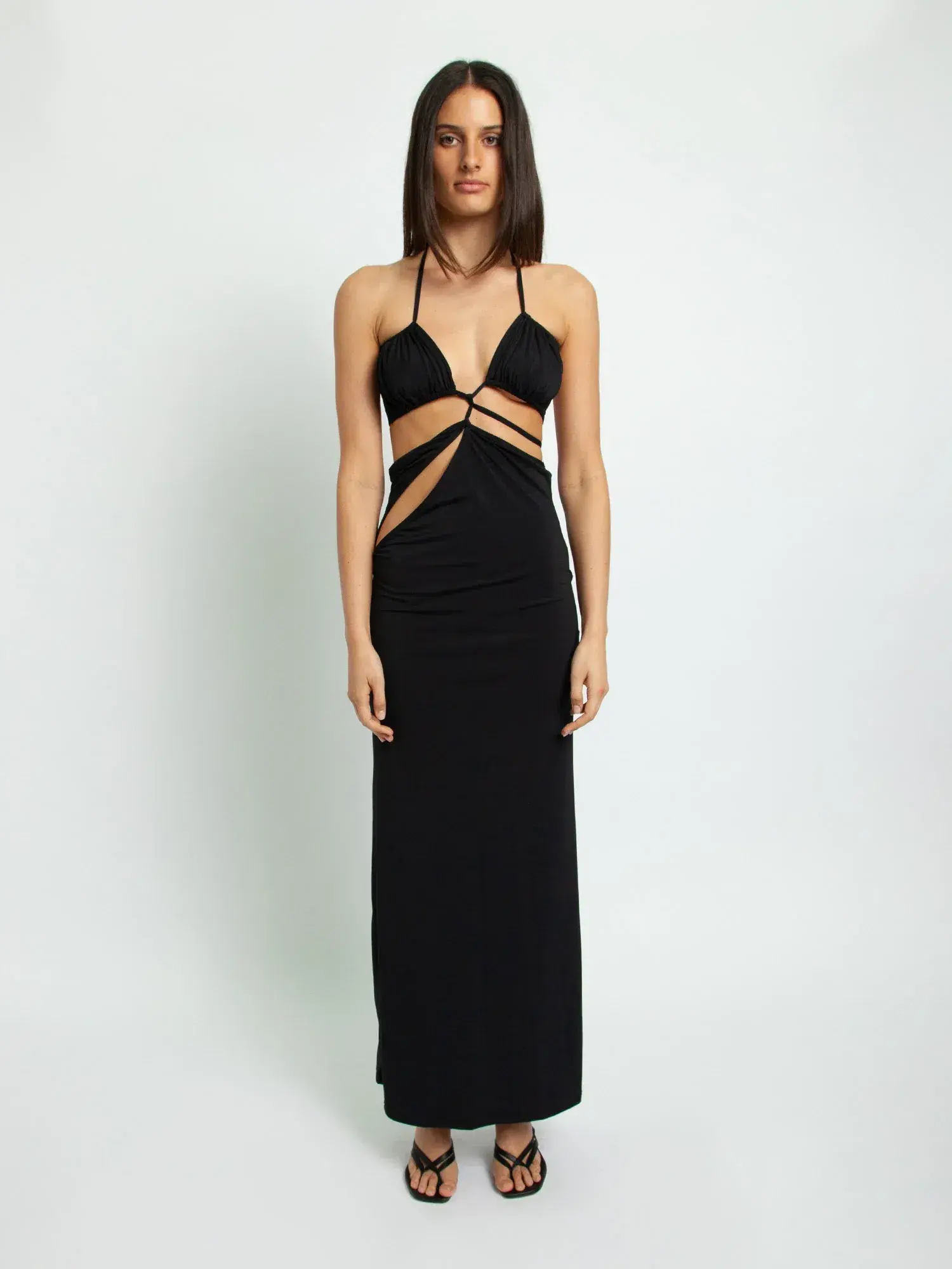 Christopher Esber Displace Lycra Dress in Black Size 8 - Image 1