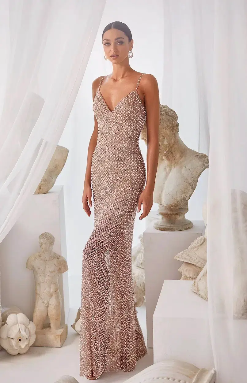 Alamour the Label Elsa Dress Nude Size 6 - Image 1