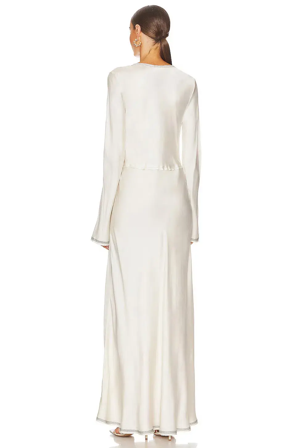 Bec & Bridge Naomi Long Sleeve Maxi Dress Ecru Size 8 - Image 3
