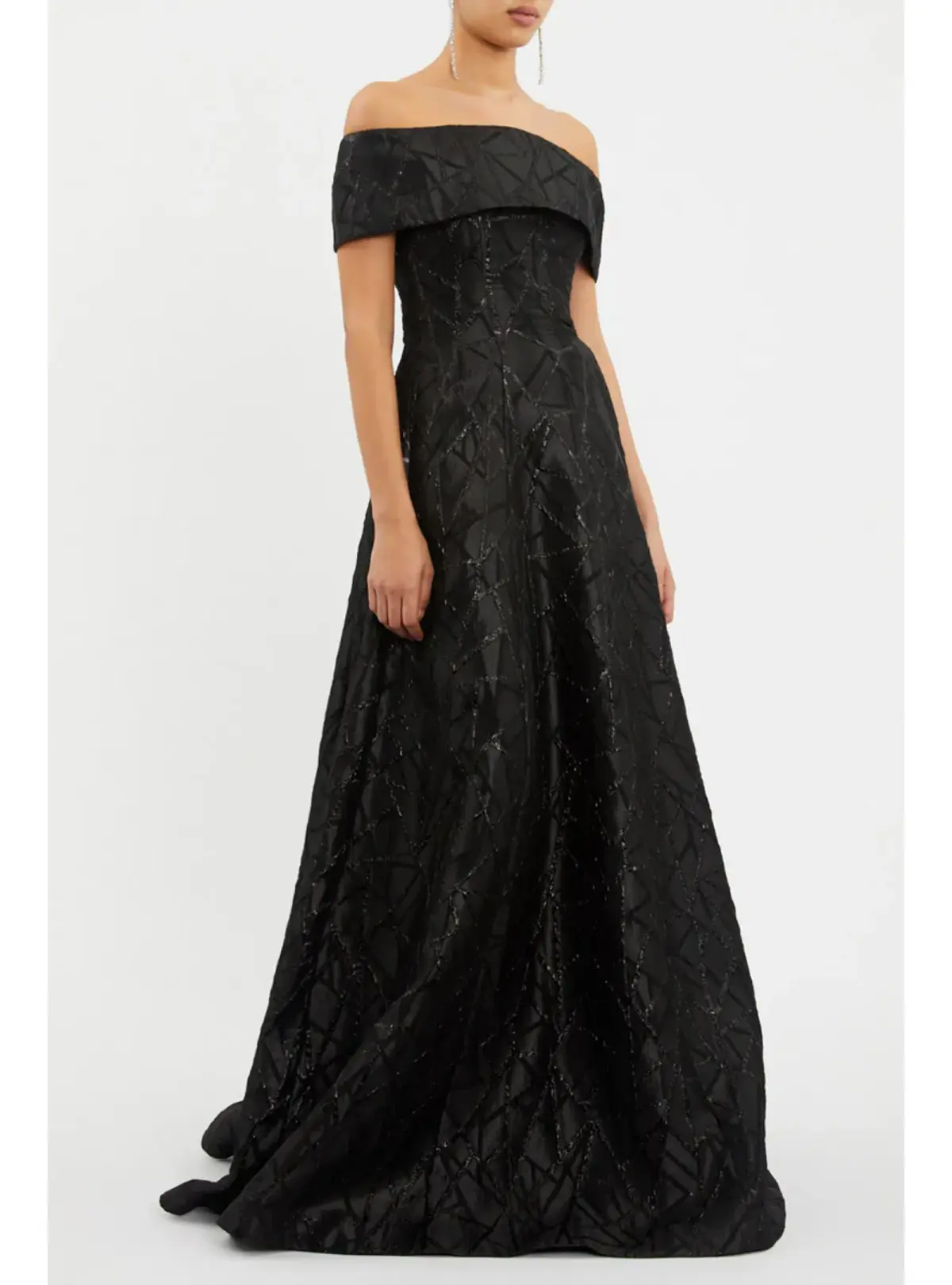 Rebecca Valance Colette Off Shoulder Gown Black Size AU 10 - Image 2