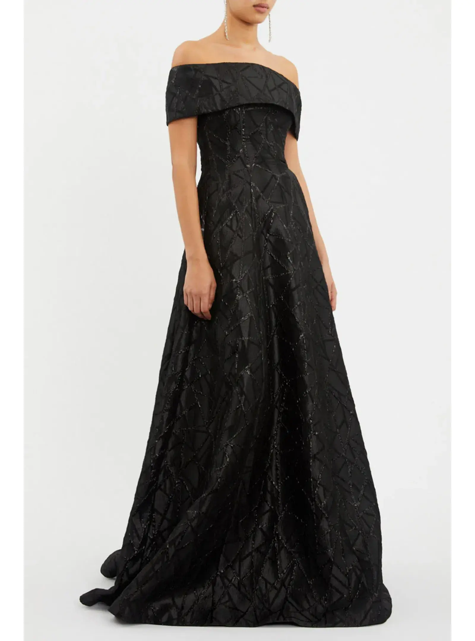 Rebecca Valance Colette Off Shoulder Gown Black Size AU 10 - Image 2