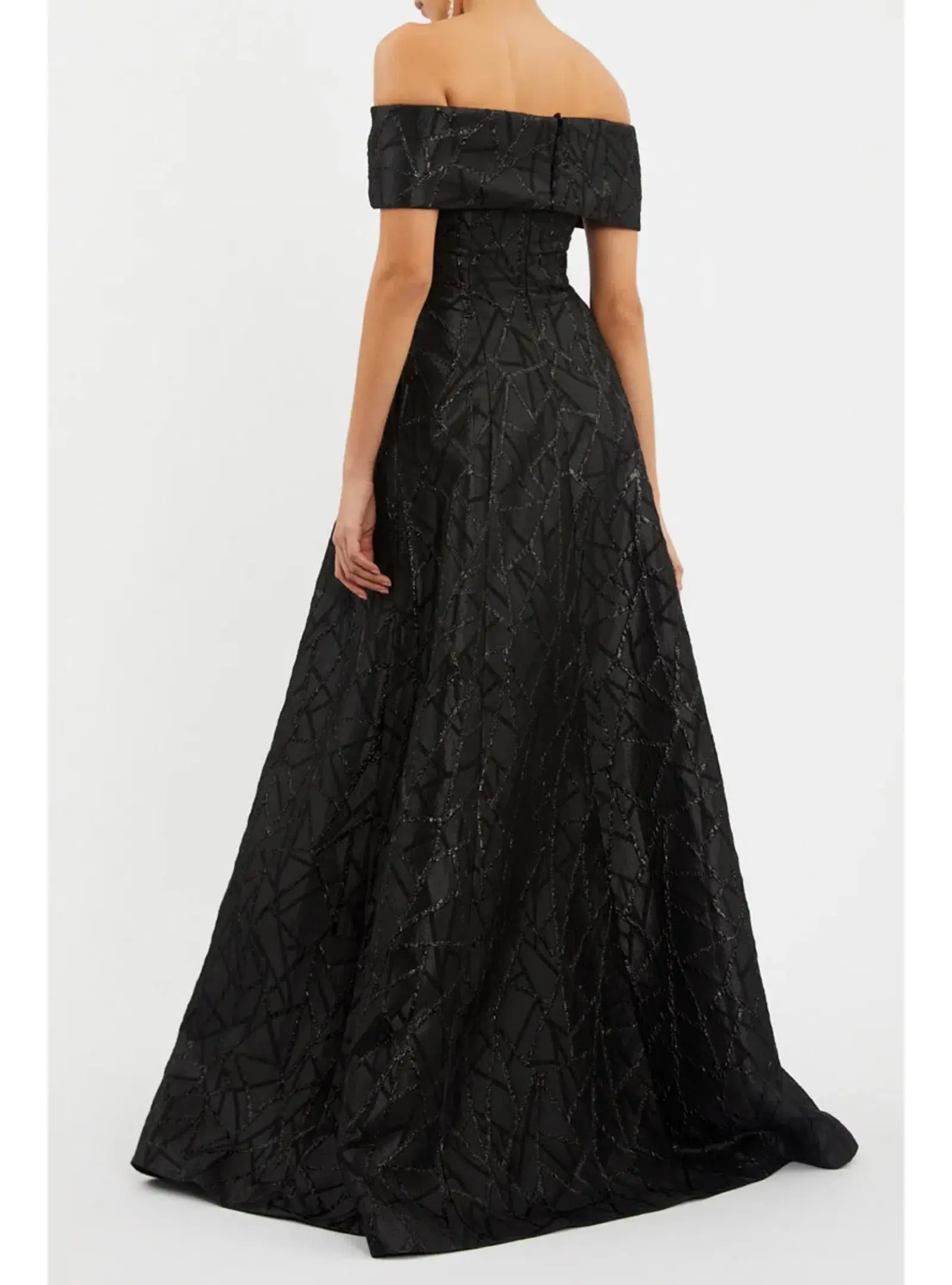 Rebecca Valance Colette Off Shoulder Gown Black Size AU 10 - Image 3
