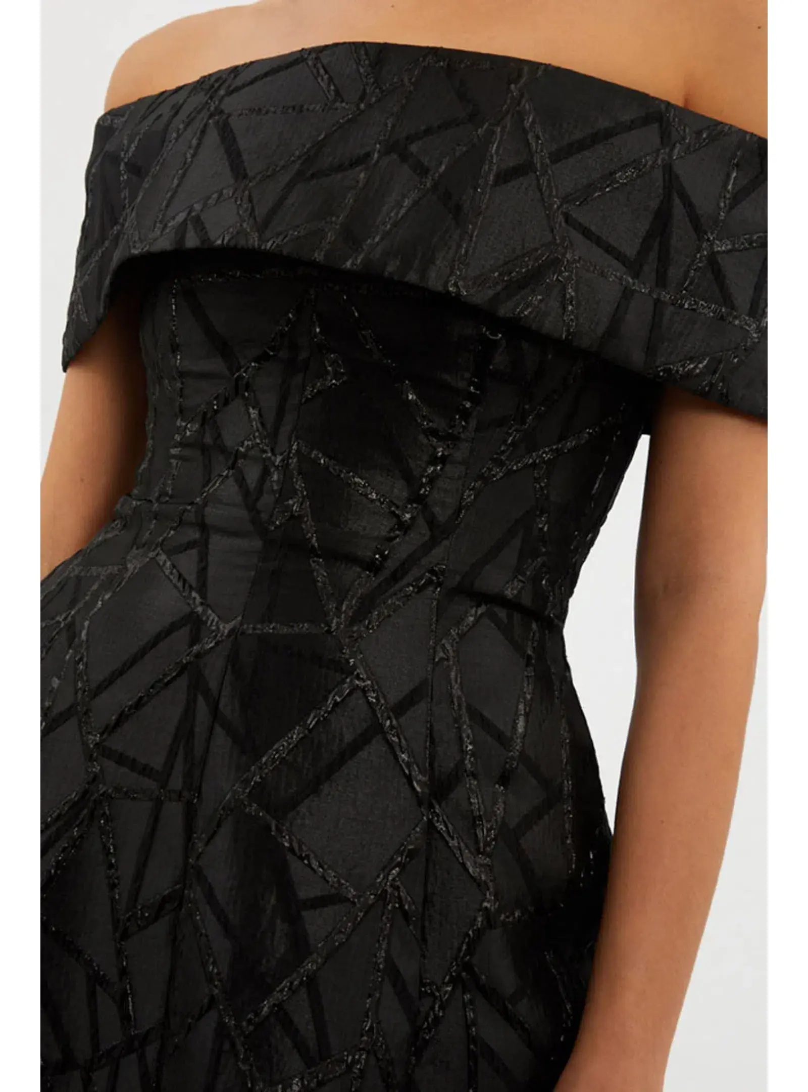 Rebecca Valance Colette Off Shoulder Gown Black Size AU 10 - Image 4