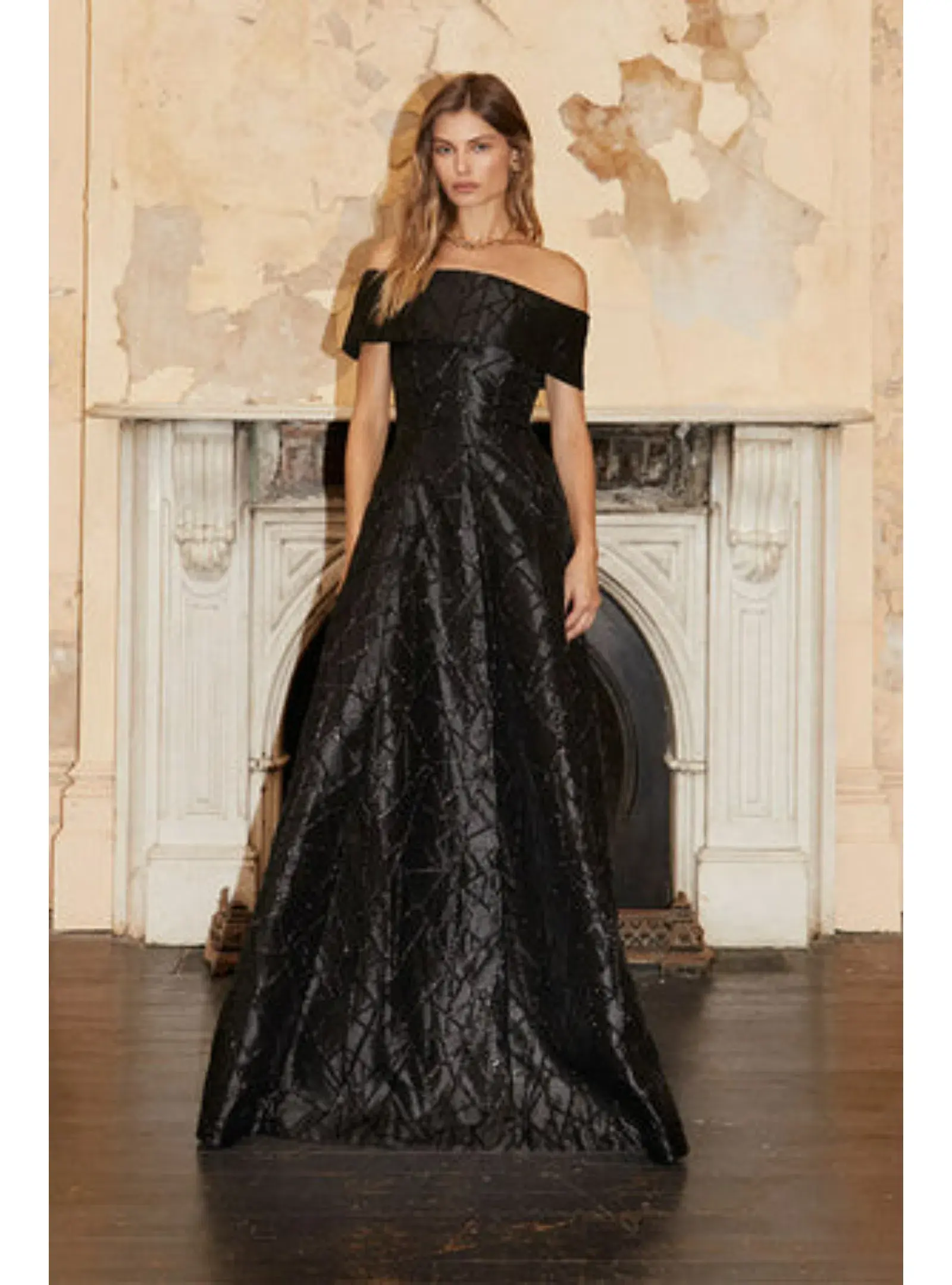 Rebecca Valance Colette Off Shoulder Gown Black Size AU 10 - Image 6