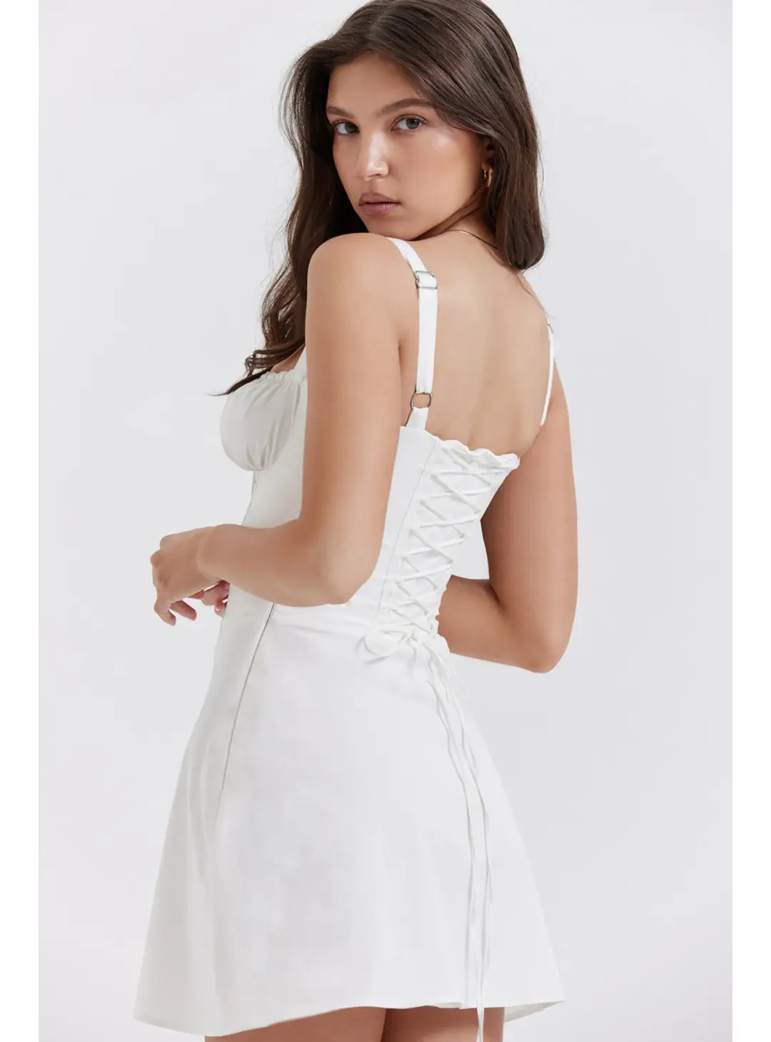 House Of CB Carlotta Corset Mini Dress White Size AU 6 for rent on The Volte - main image