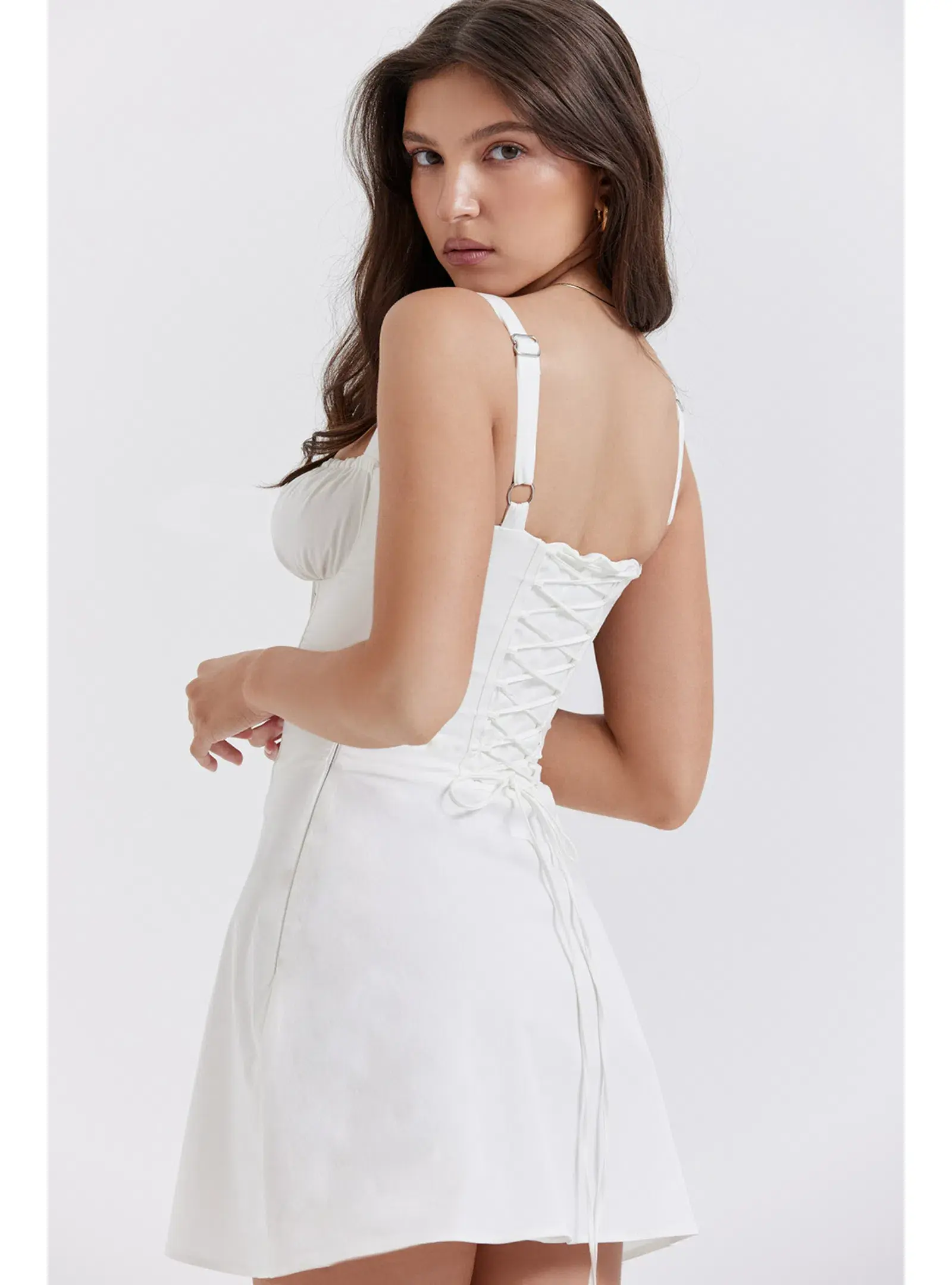 House Of CB Carlotta Corset Mini Dress White Size AU 6 - Image 4