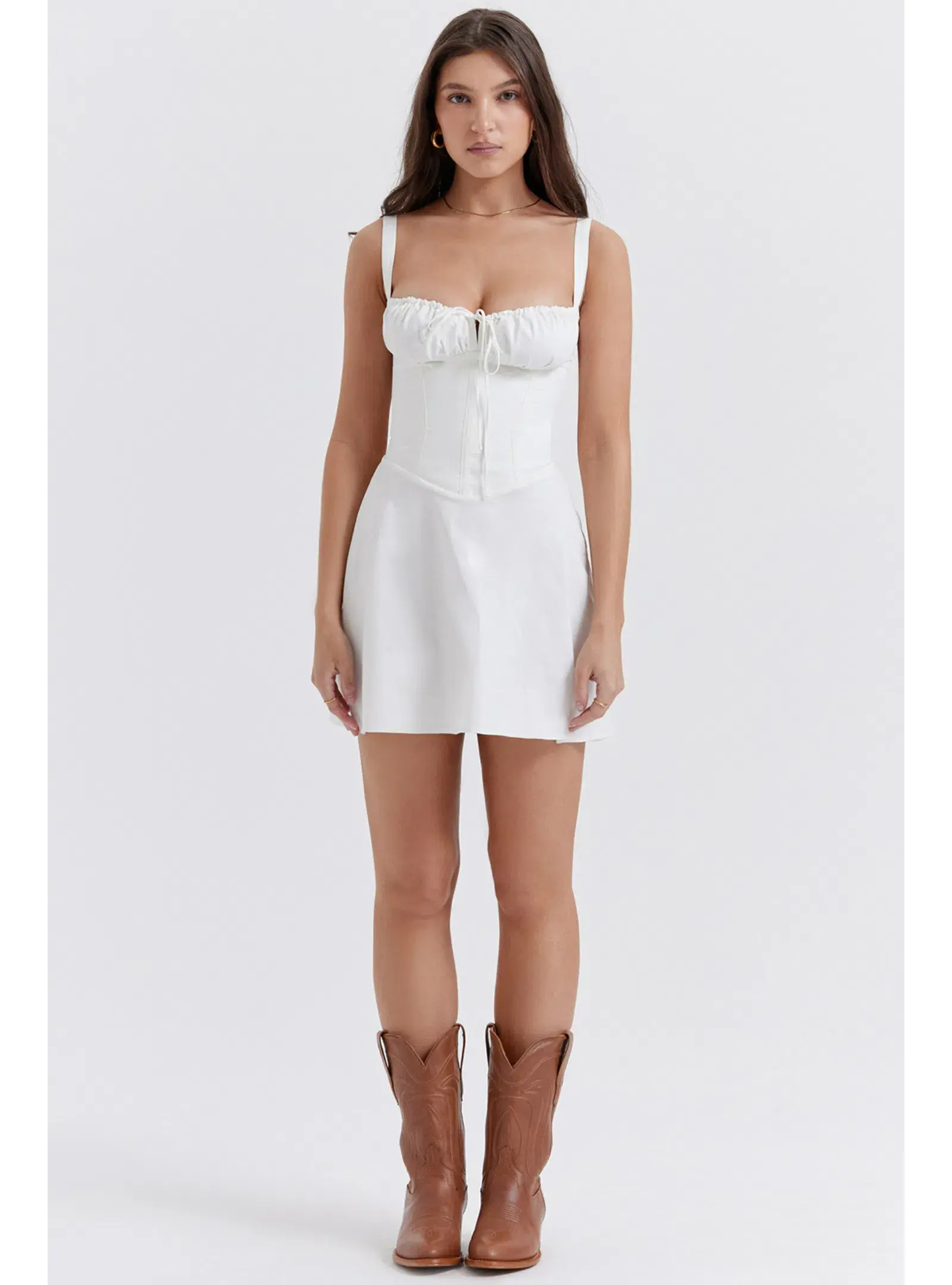 House Of CB Carlotta Corset Mini Dress White Size AU 6 - Image 1