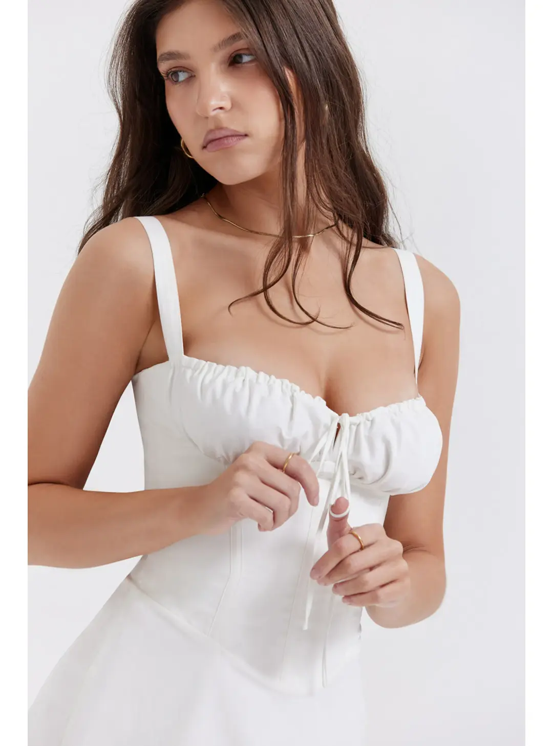 House Of CB Carlotta Corset Mini Dress White Size AU 6 for rent on The Volte - main image