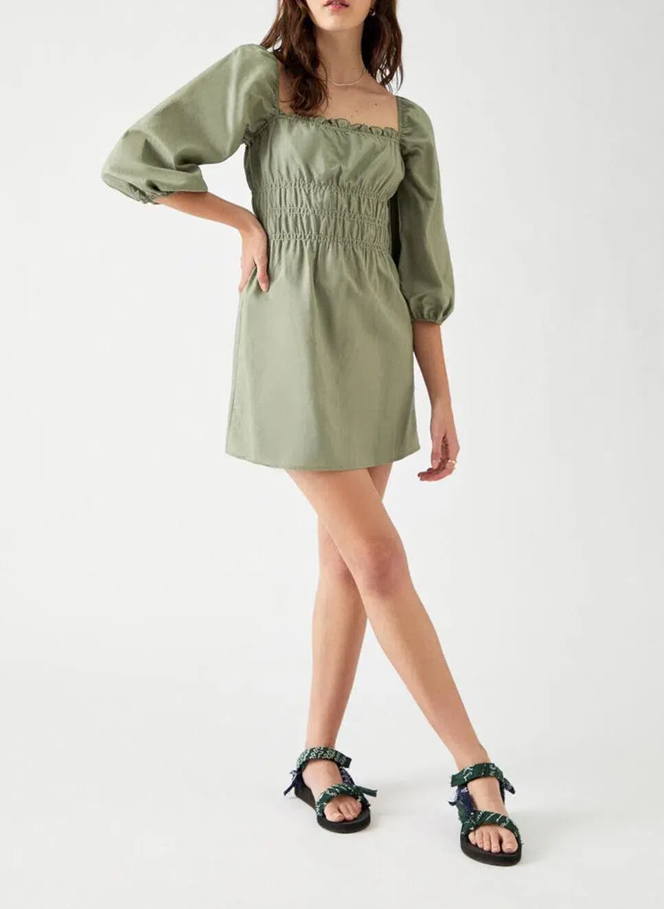 Charlie Holiday Boheme Mini Dress Khaki Size 10 - Image 1