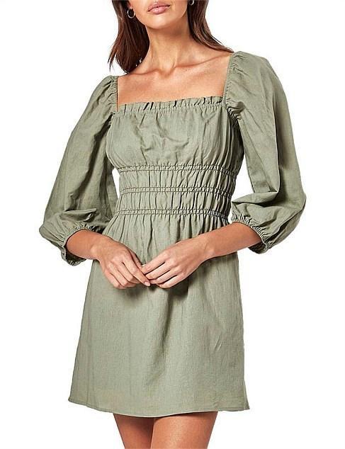 Charlie Holiday Boheme Mini Dress Khaki Size 10 - Image 4
