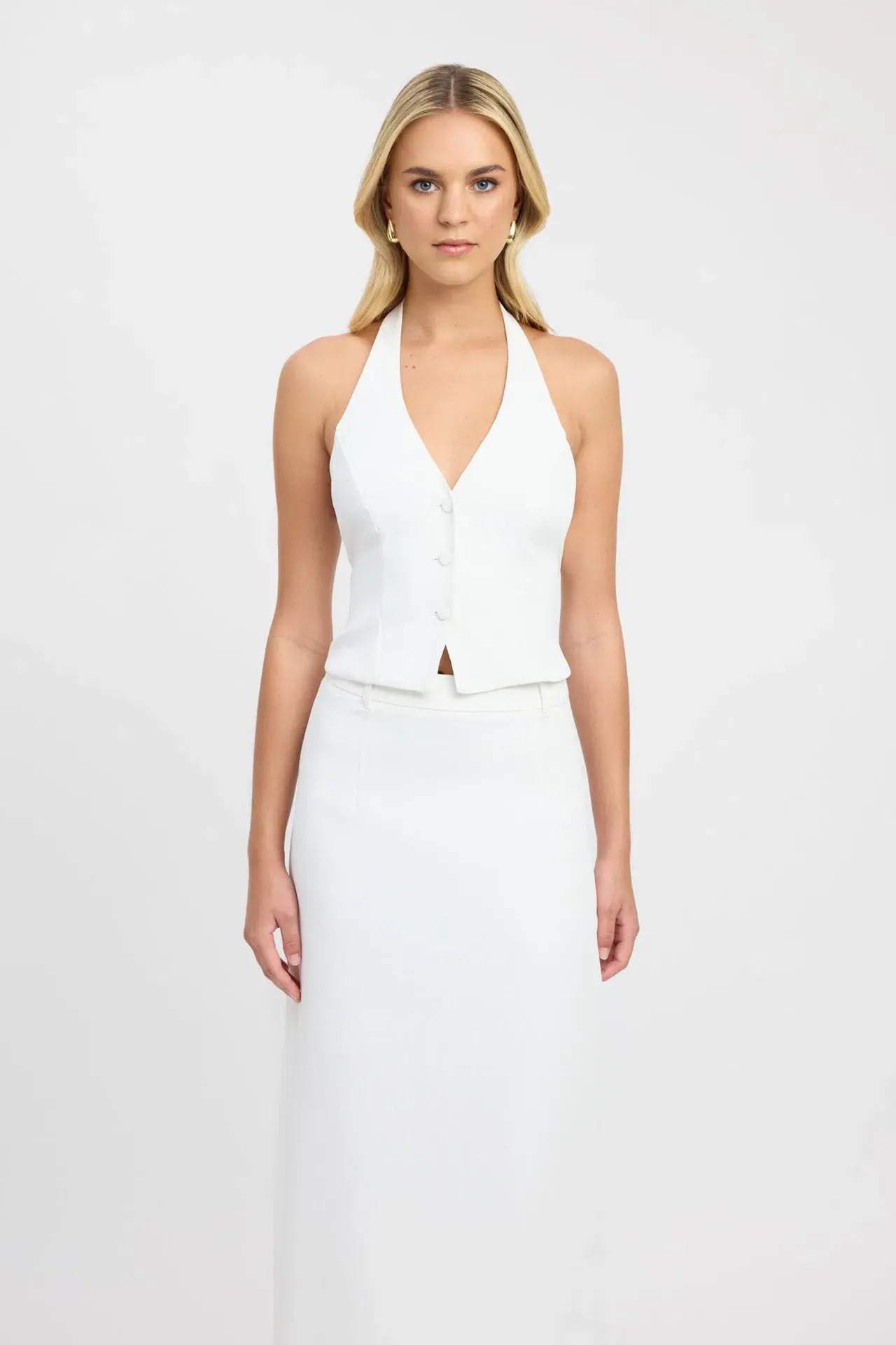 Kookaï Oyster Vest Top and Wafer Shorts Set Natural White Size 36 / AU 8 - Image 1