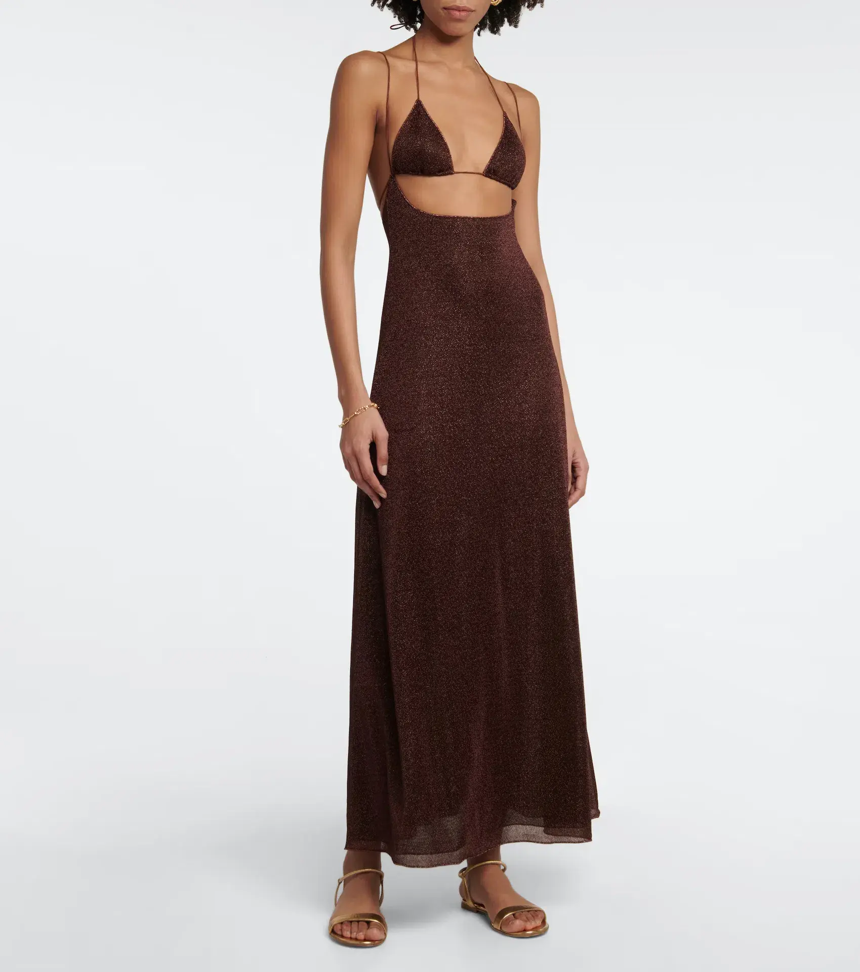 Oséree Lumiére Kini Maxi Dress in Chocolate Size S / AU 8 - Image 1