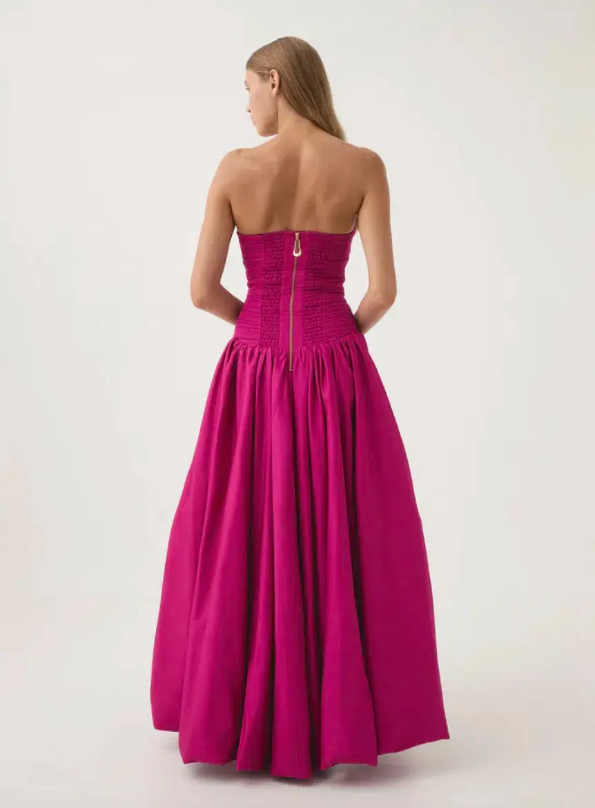 Aje Violette Bubble Hem Maxi Dress Deep Magenta Size 8 - Image 3